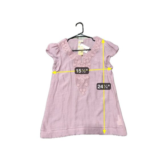 Adiva NWT Womens Mauve Short Sleeve Top Crochet Lace Detail Sz Medium - Picture 7 of 10